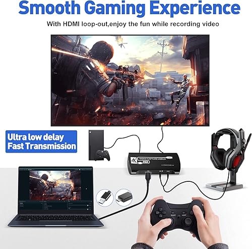 Miniatura 3 de PACOXI Tarjeta de captura 4K para Nintendo Switch USB 30 1080P 60FPS HD Tarjeta de captura de videojuegos para transmisión trabajo de baja latencia