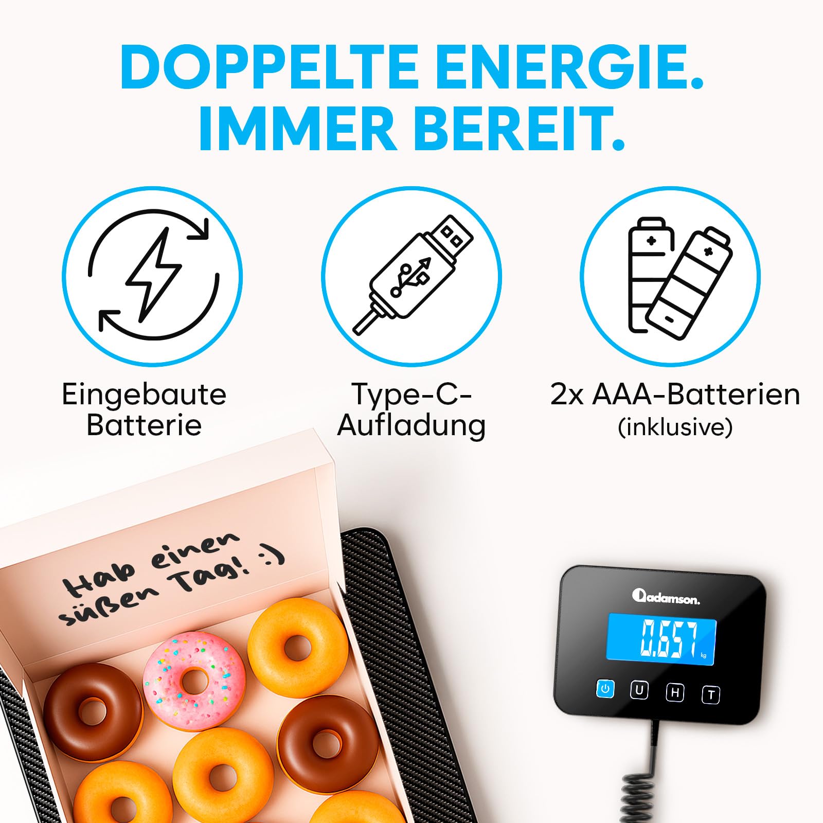 Paketwaage - 200 kg/10 g - Hochpräzise Plattformwaage mit Halte-/Tara-Funktion/LCD - Postwaage perfekt für Pakete, Gepäck, Heimgebrauch - Batterie & Kabel enthalten - Gepäckwaage - Schwarz Matt
