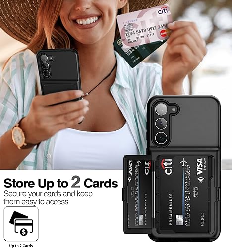 Miniatura 10 de WeLoveCase Funda tipo cartera para Samsung Galaxy S23 Plus con tarjetero y espejo oculto, protección completa a prueba de golpes, diseñada para