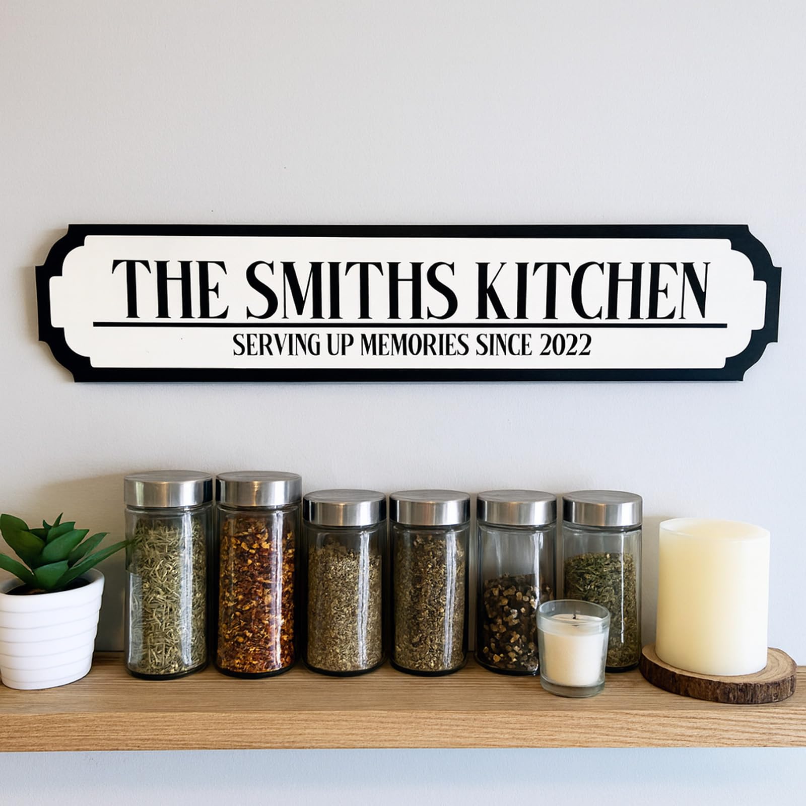 Luck and Luck Personalised Kitchen Street Sign, Custom Family Name Plaque, Home Decor Gift, Cooking Lover Present