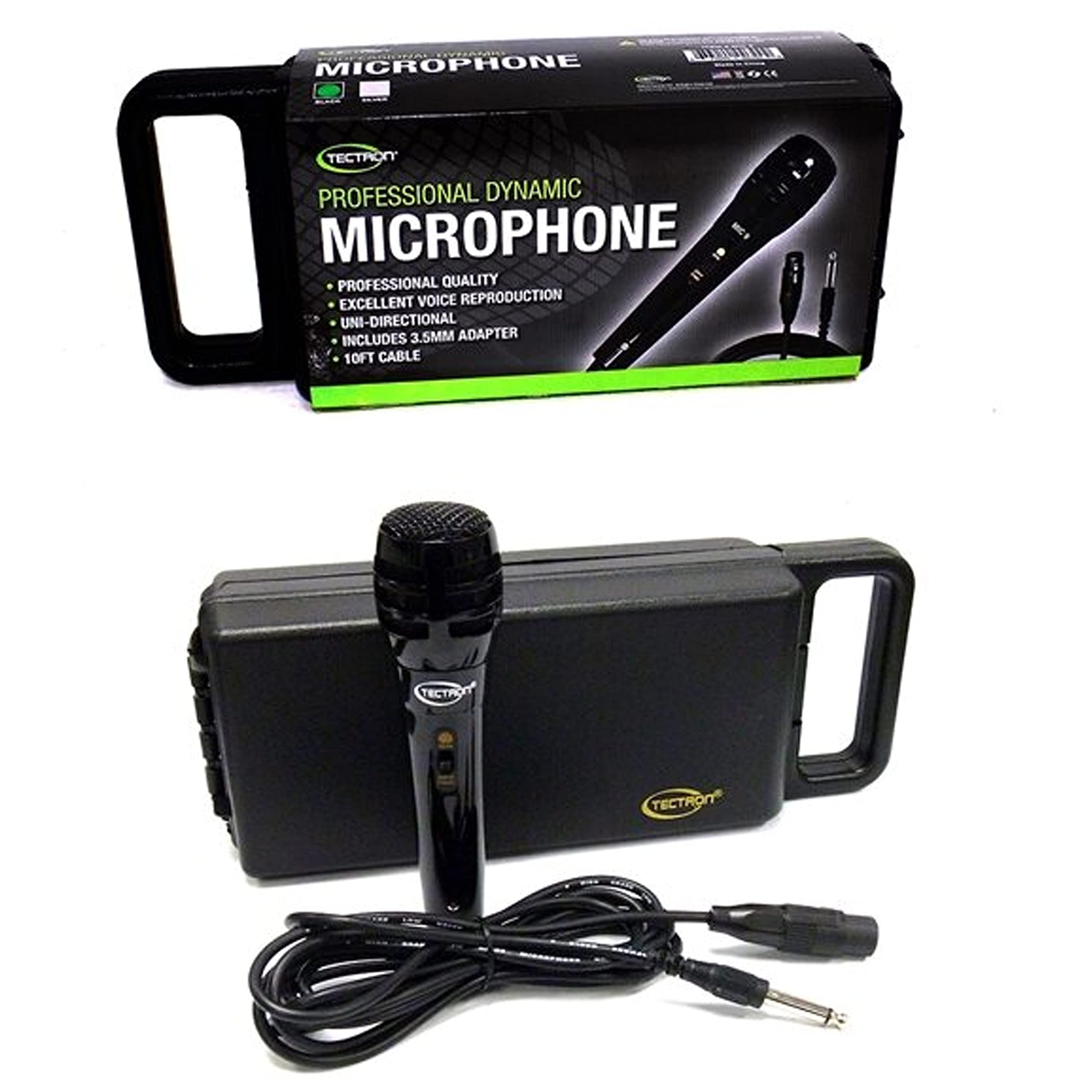 Professional Dynamic Uni-Directional Wired Microphone 10' Cord Case Mic Karaoke