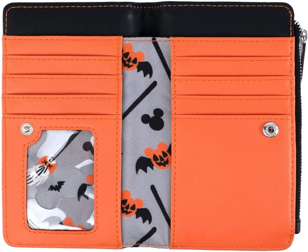 Loungefly Disney Mickey and Minnie Mouse All Over Print Halloween Flap Wallet - Image 4