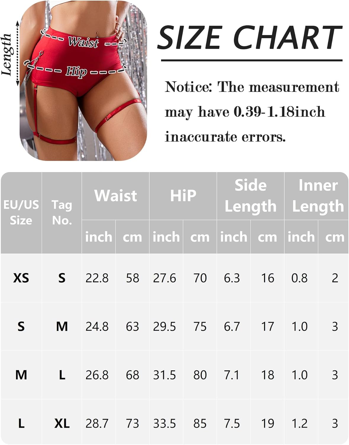 FEOYA Women High Waist Booty Shorts Club Party Rave Bottoms Sport Yoga Hot Pants with Garters Chains - Image 6