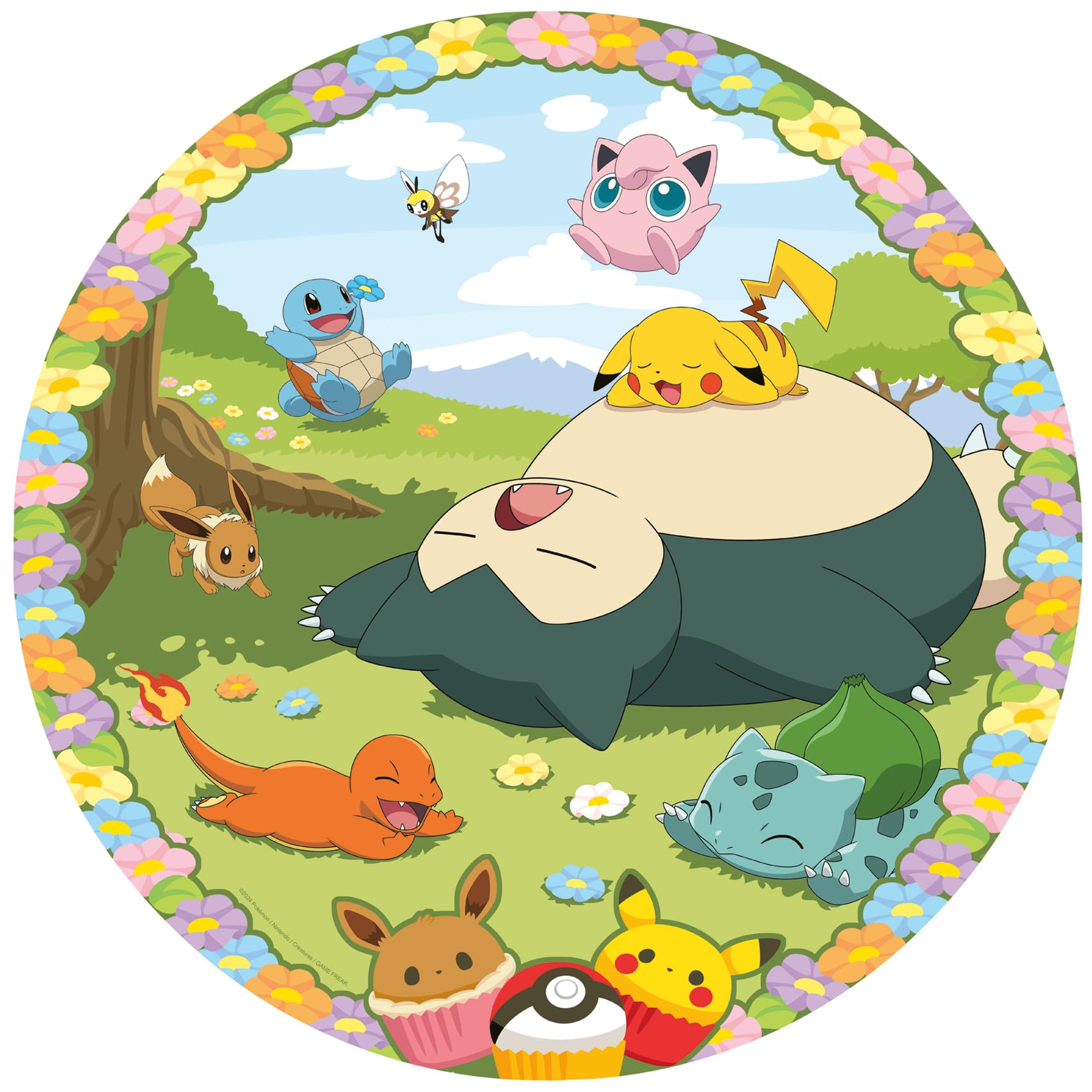 Ravensburger Pokemon Gifts - Circular Shaped 500 Piece Jigsaw Puzzle for Adults and Kids Age 10 Years Up, Multicolor, ca. 52 x 52 cm