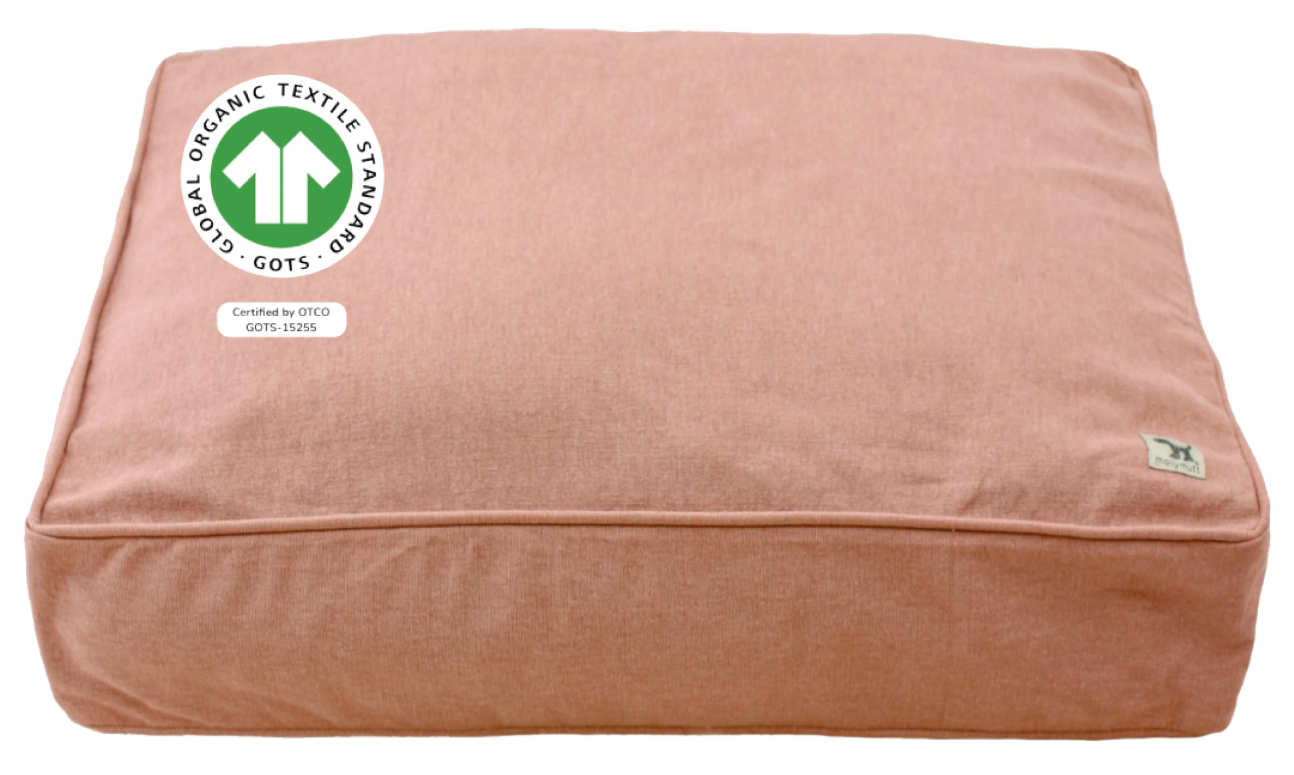 Molly Mutt Kyoto Dog Bed Duvet Cover, GOTS-Certified 100% Organic Cotton Canvas Cover for Dog, Puppy, or Cat Bed, Durable, Washable, and Free of Harmful Chemicals, Small, 22"x27"x5", Dusty Pink — image 1