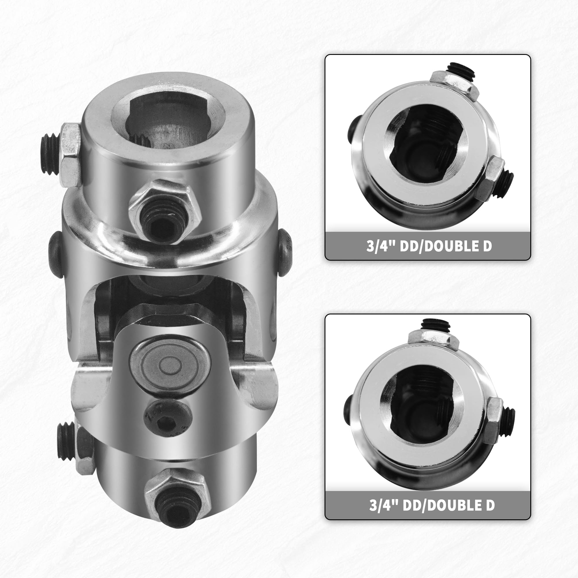 3/4" DD x 3/4" DD Joint U de direction universel revêtu de nickel Raccord d'arbre de direction Chromé