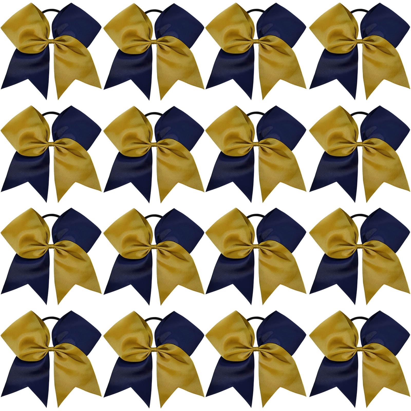 View 1 of 16PCS 8" Large Cheer Hair Bows Ponytail Holder Elastic Band for Cheerleading Girls