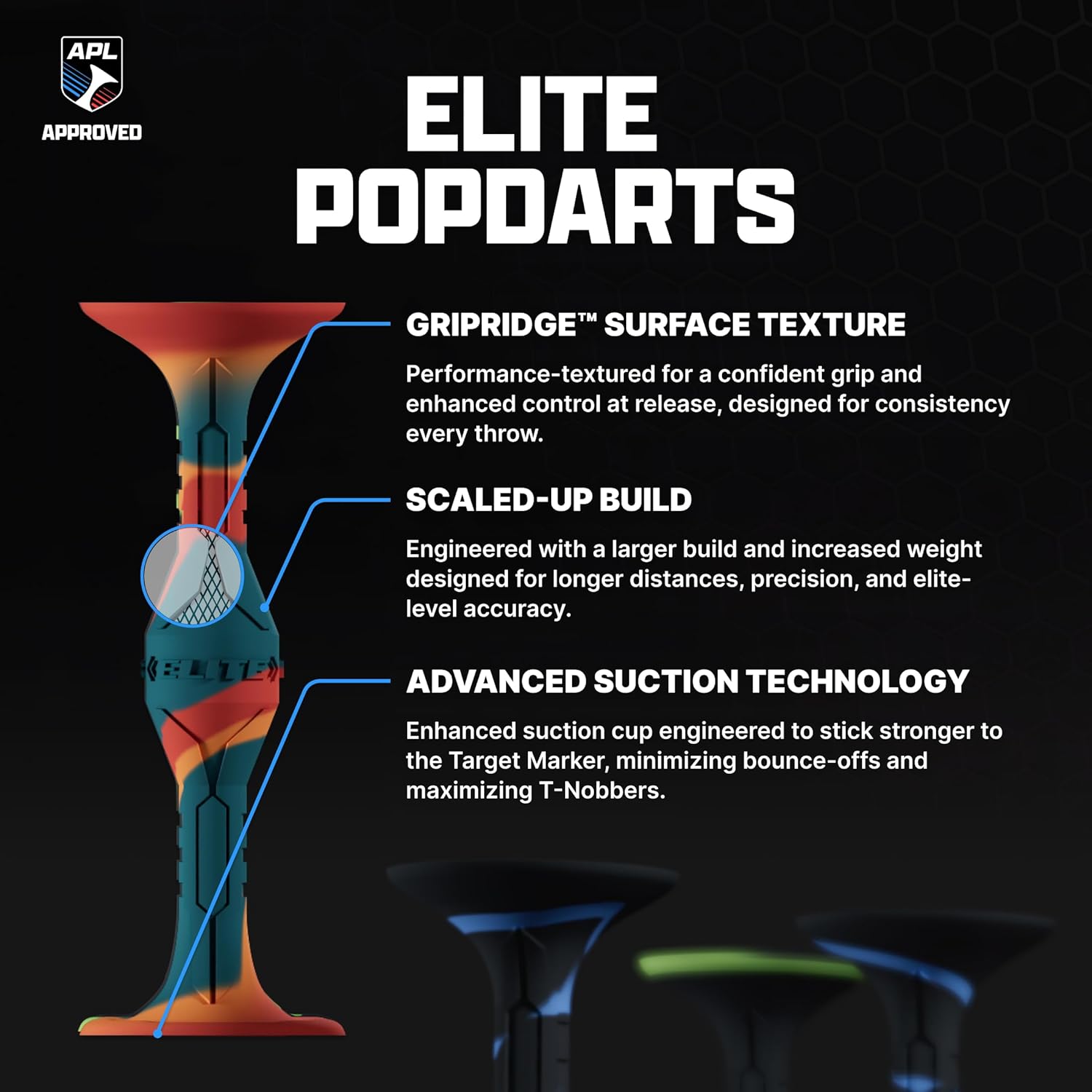 Popdarts Elite Flyboy Three Pack – Choose Your Colorway, Show Your Style, Dominate Every Match. Larger & Heavier Design for Ultimate Precision & Control – American League Tournament Approved
