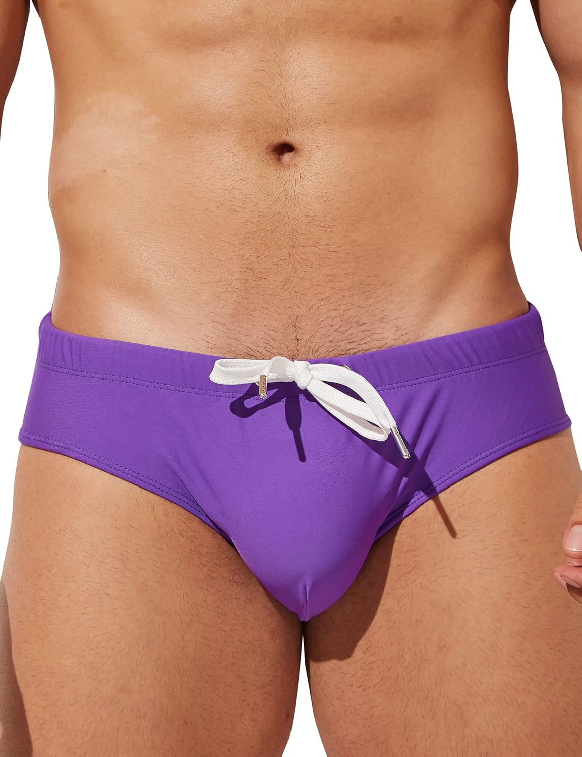 F plus R Men's Low Rise Swimwear Briefs Bikini Swimsuit Adjustable Drawstring Removable Pad - Image 4