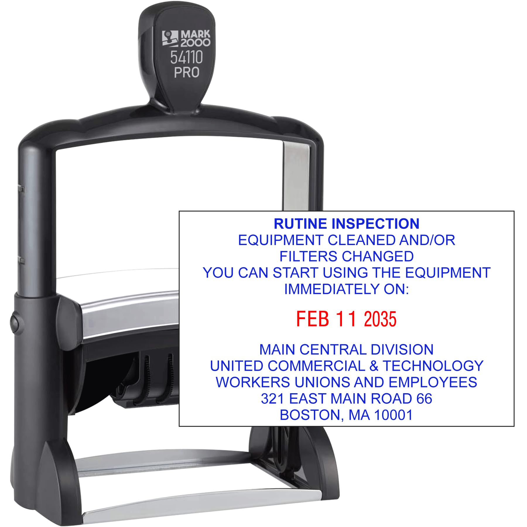 Mark 2000 54110 Professional Self Inking Date Stamp with Custom Text - Up to 12 Lines of Text