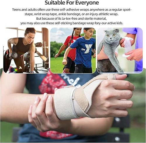 Miniatura 5 de yowings Cinta de dedo para tallar madera  12 rollos de vendaje elástico autoadhesivo no tejido, cinta sin corte, resistente a los cortes para cortar