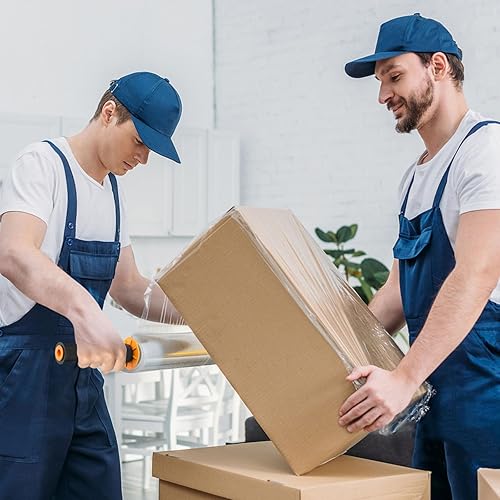 Miniatura 6 de HERKKA - Película elástica con asas, resistencia industrial, rollo de plástico para envoltura móvil, envoltura retráctil para envoltura de paletas,