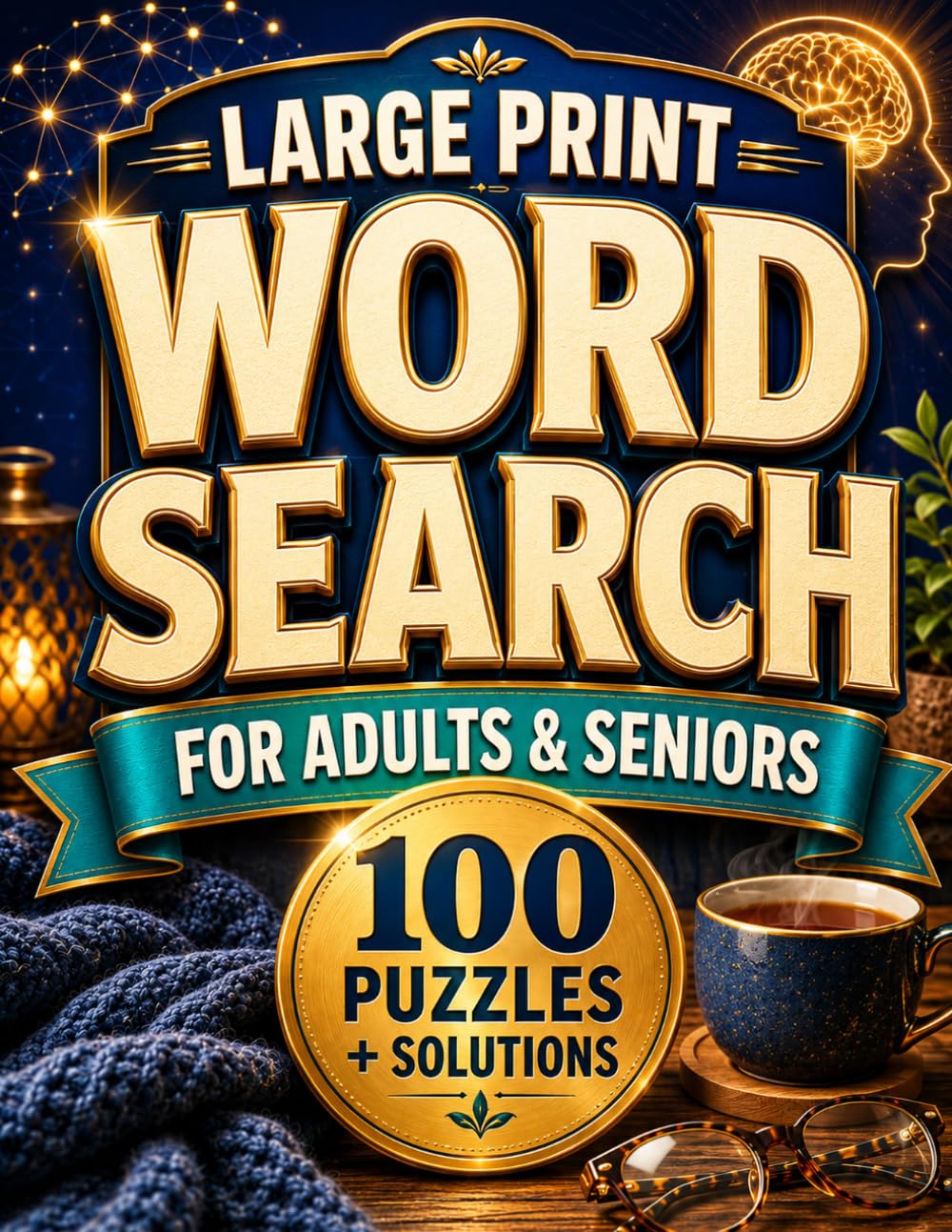 Large Print Word Search for Adults and Seniors: 100 Relaxing Themed Puzzles with Solutions