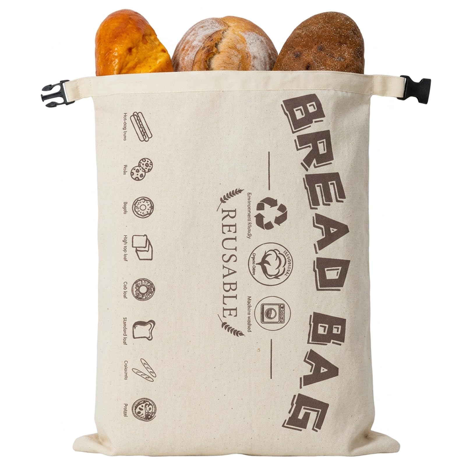 QhgPnt Reusable Beeswax Bread Bags for Homemade Bread, 43 x 32cm Cotton Food Storage Bags for Keep Bread Fresh, Ideal for Home Bakers and Breads Enthusiasts