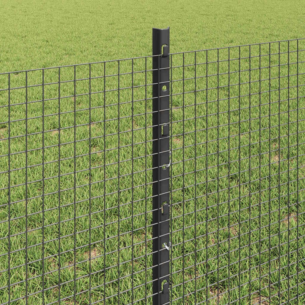 Set di pannelli di recinzione modulari grigi con pali per giardino e terrazza, superficie verniciata a polvere resistente alle intemperie, design personalizzabile per privacy e sicurezza