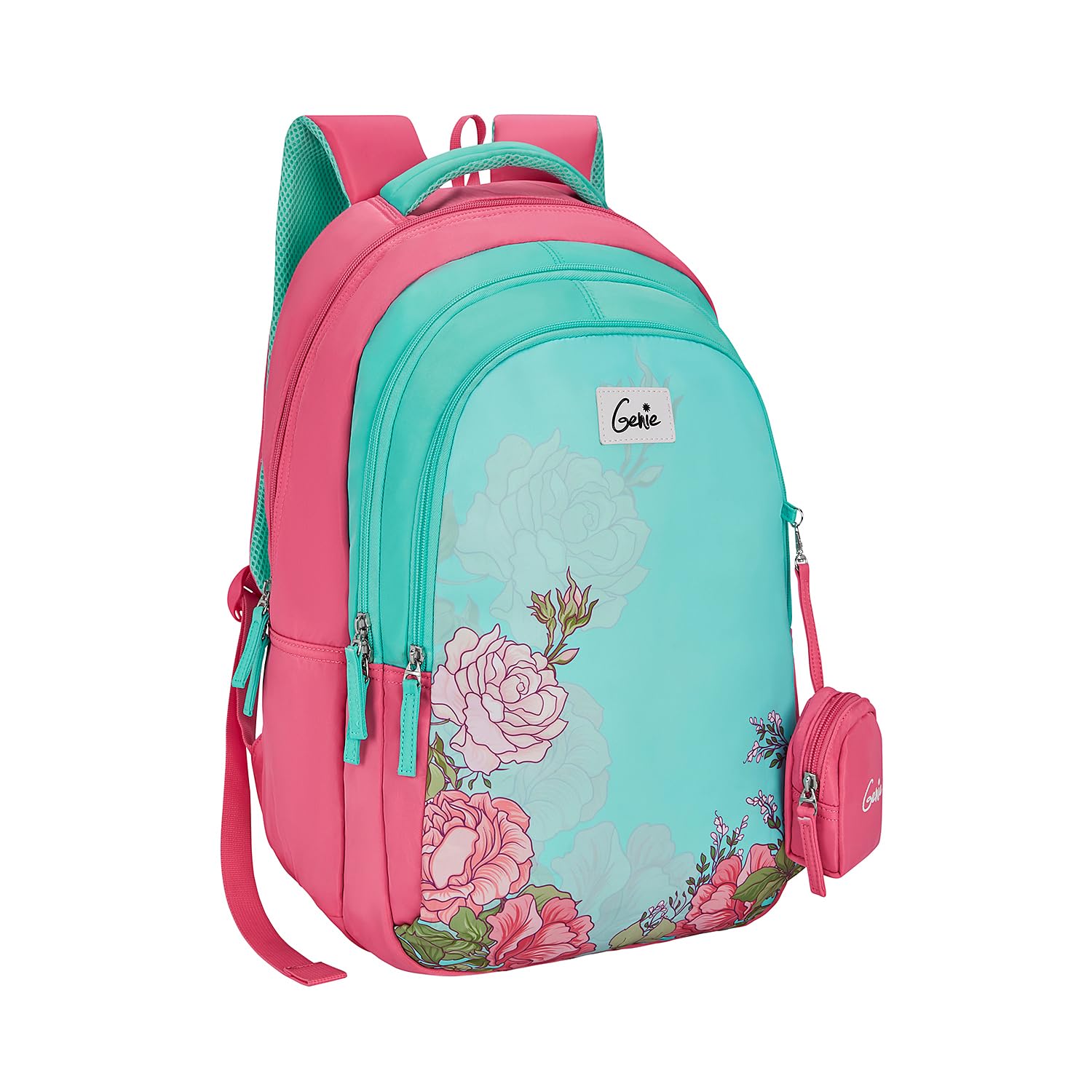School Backpack for Girls |19 In-36 Ltr with Three Compartments, Side Pockets and Light Weight with Padded Shoulders |Best for Books,Stationery,Lunch Box & Essentials