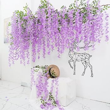 藤の花 Amazon｜himsyuden 藤の花 ガーランド 造花の藤 2本セット 人