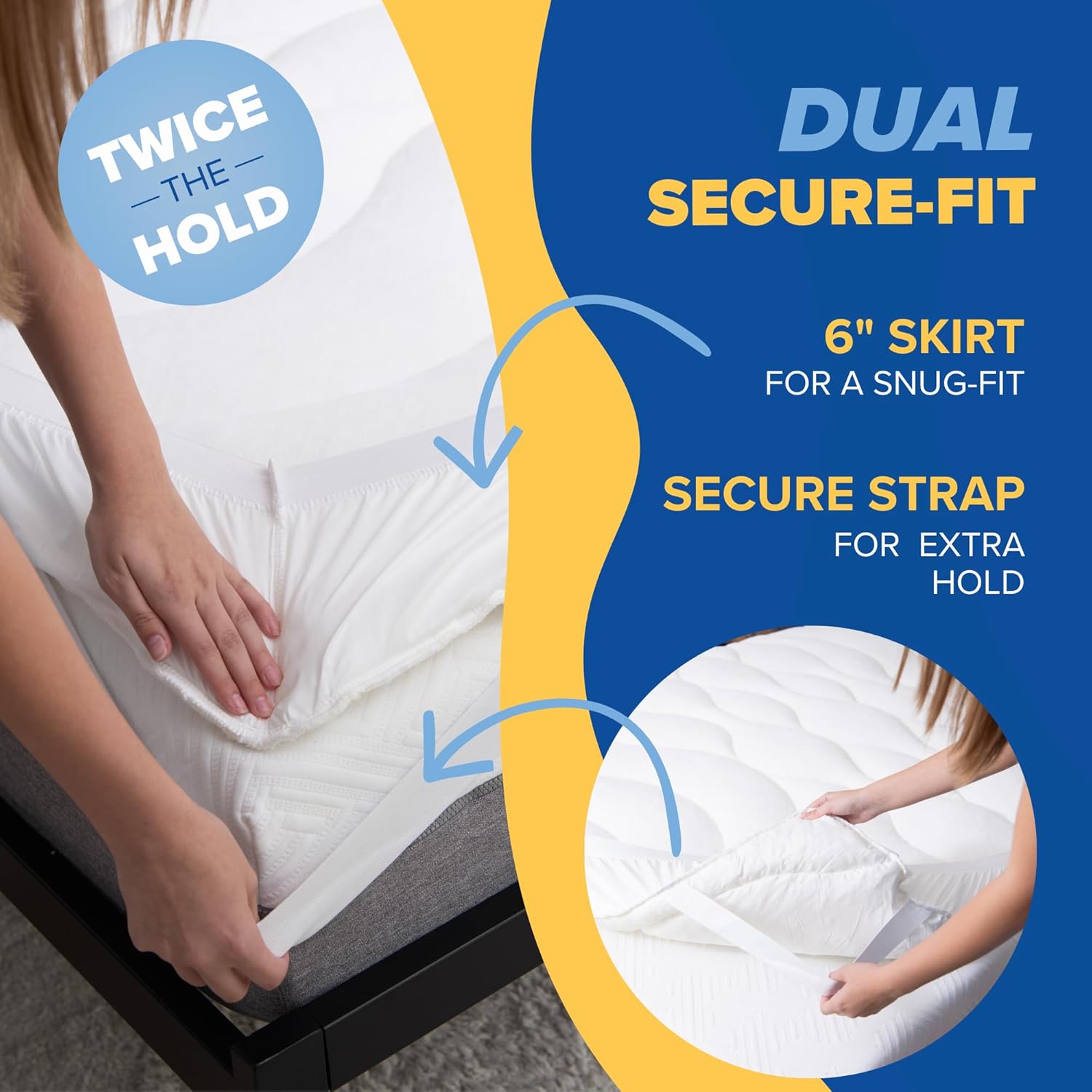 TUMBLE 4” Cooling Mattress Topper | Zoned Support Foam for Pressure Relief & Spinal Alignment | Adjustable, Breathable, Eco-Friendly Design (Queen)