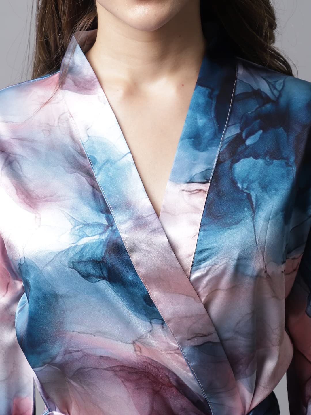 Claura Women Multi Satin Robe for Women/Robe (Small, Multi) Multicolour 4
