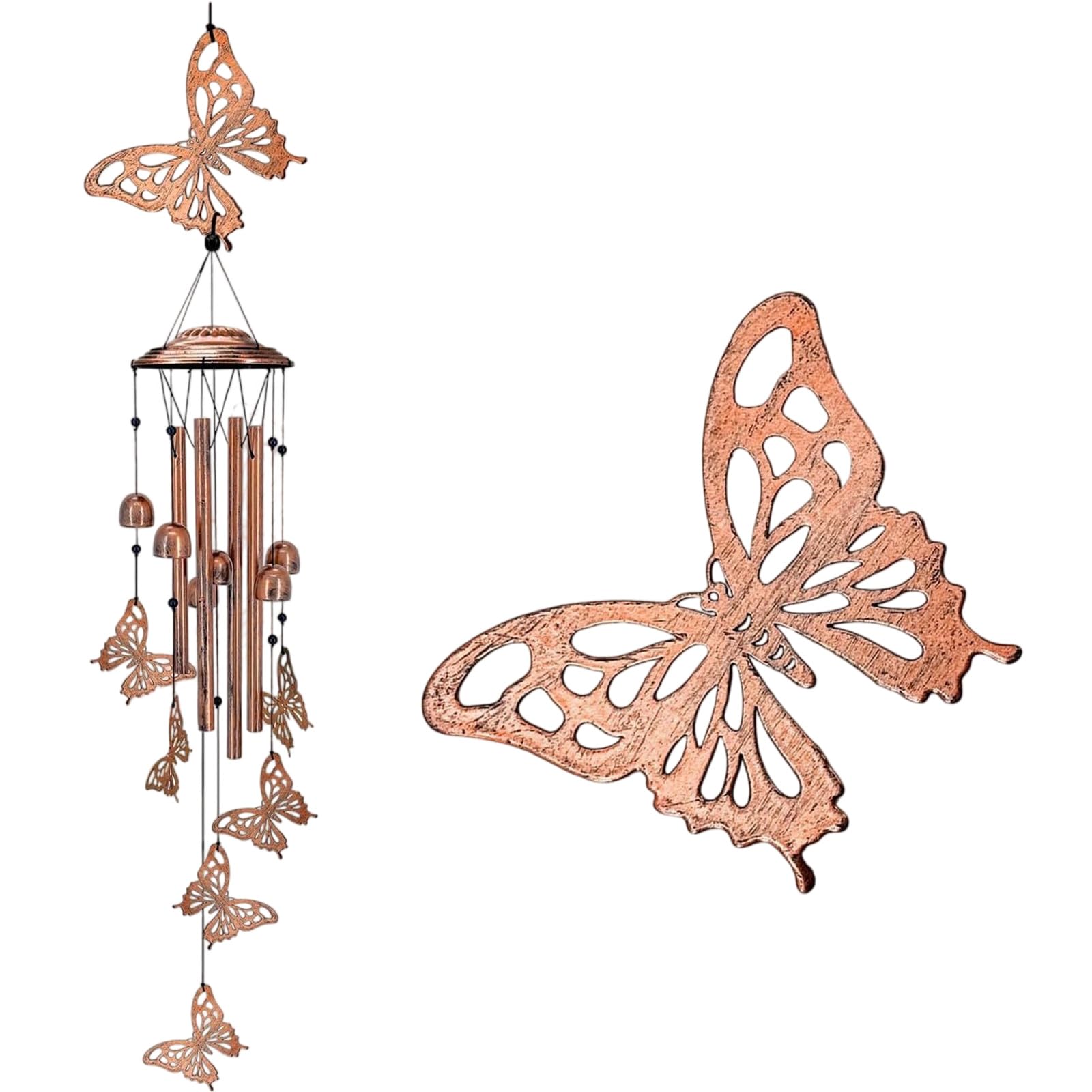 Decoration Animal Wind Sound Butterfly Hanging Easy Hanging Metal Decoration Easy Installation Solar Wind Chimes for Outside