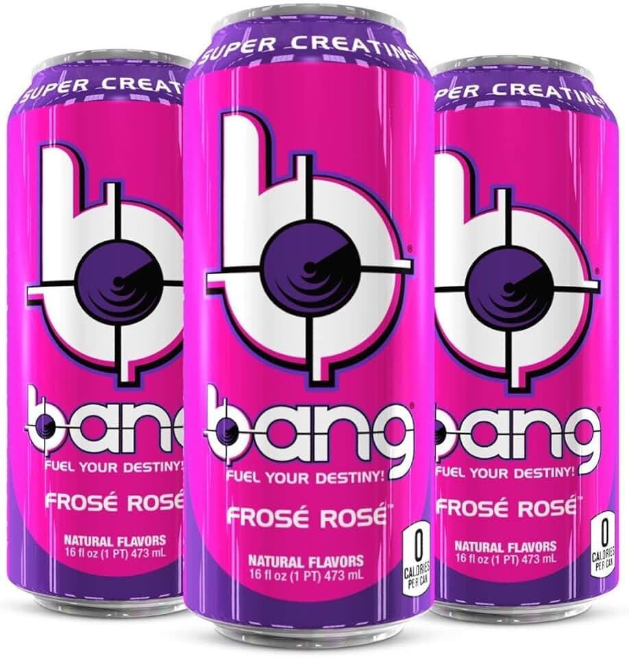 6 Cans of Bang Energy Drinks - 16 ounce cans (Frose Rose) .
