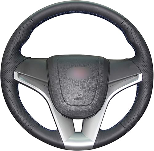 Fundas de cuero negro cosidas a mano para volante de automóvil, para Chevrolet Cruze 2009-2014  Aveo 2011-2014