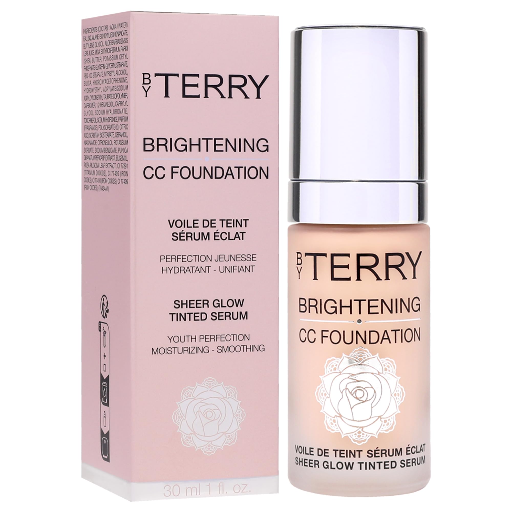 By Terry Brightening CC Foundation, Hydrating Serum Foundation, Ultra-Sheer Finish, Vegan & Cruelty Free, 2C Light Cool