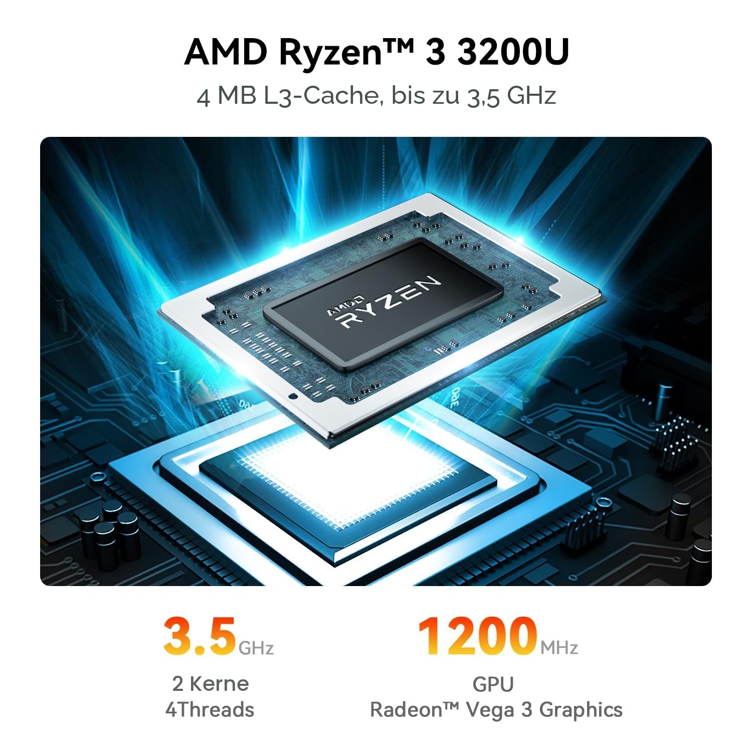 Beelink SER3 Mini PC AMD Ryzen 3 3200U bis zu 3.5 GHz, 8GB DDR4 RAM 480GB NVMe SSD Windows 11 Pro Mini Office Computer, Dual 4K HDMI, 1000Mbps LAN, WiFi 5/BT 5.0