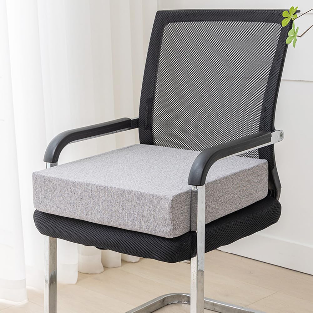 YOUGANG Extra Thick Chair Seat Cushion Pad,Square 40/45/50cm Booster Cushions,Large Armchair Booster Cushion Pads for Dining Indoor Garden,Washable (Grey,50x50x10cm)