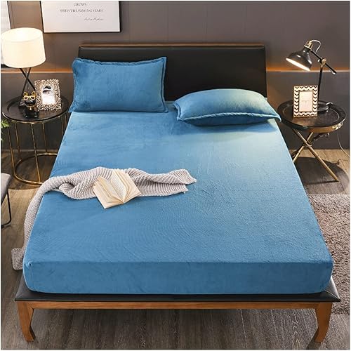 Miniatura 8 de Sábana bajera de franela de terciopelo de felpa ultra suave y mullida con bolsillo profundo de 11 pulgadas tamaño individualpequeño doble Queen