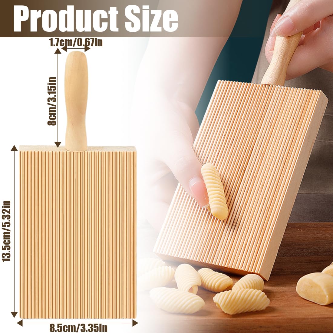 Macchina per pasta a mano in legno, utensile per preparare pasta in casa