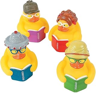 Fun Express Reading Rubber Duckies, Ducks, 12 Pieces, Library, Teaching, Treasure Chest Toys