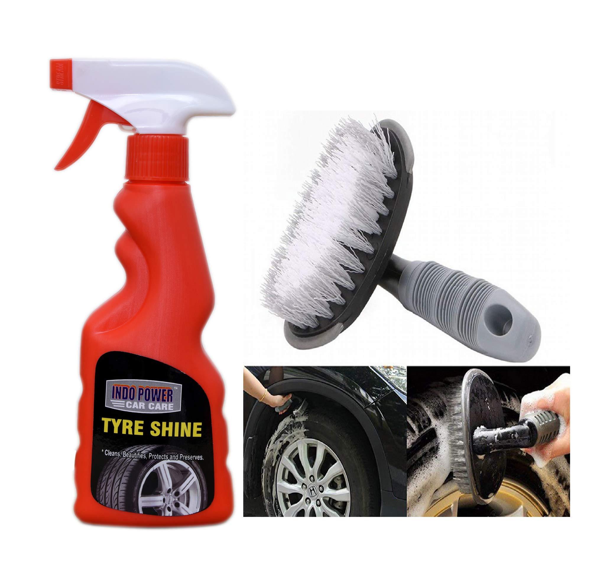 A 5-TYRE Shiner Spray 250ml.+All Tyre Cleaning Brush 1 pic-image-9