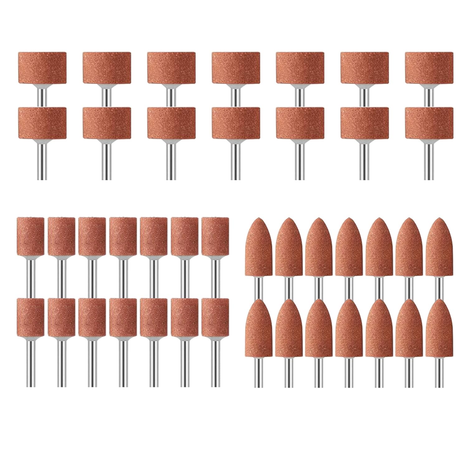 Serplex® 42Pcs Sanding Bits for Dremel Rotary Tool, 1/8 inch Shank Grinding Stone Bits Set, 3 Types Abrasive Sanding Drill Bit for Metal Rust Removal, Polishing, Smoothing & Sharpening Tasks-image-31