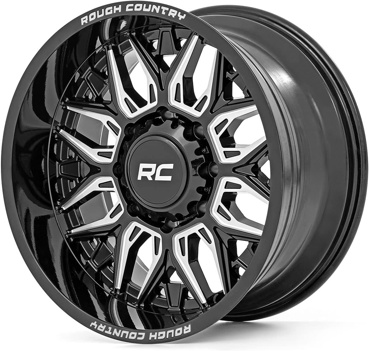 Rough Country 86 Series One-Piece Aluminum Wheel - 20x10, 6x5.5" Bolt Pattern, 19mm Offset, Gloss Black