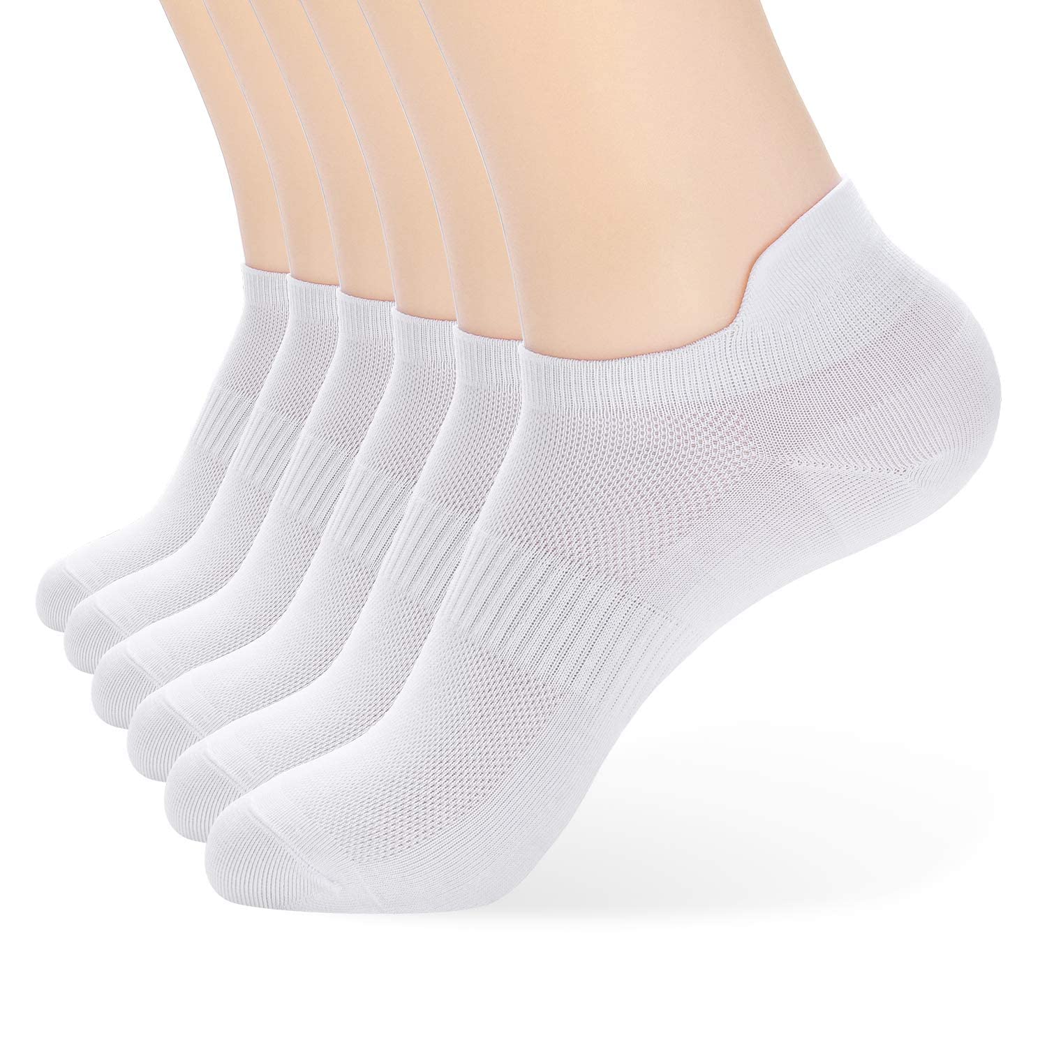 kissunSocks Women, Women's Athletic Ankle Sock Set Durable White Soft Breathable No Show Tab Socks Black for US Size 6-9