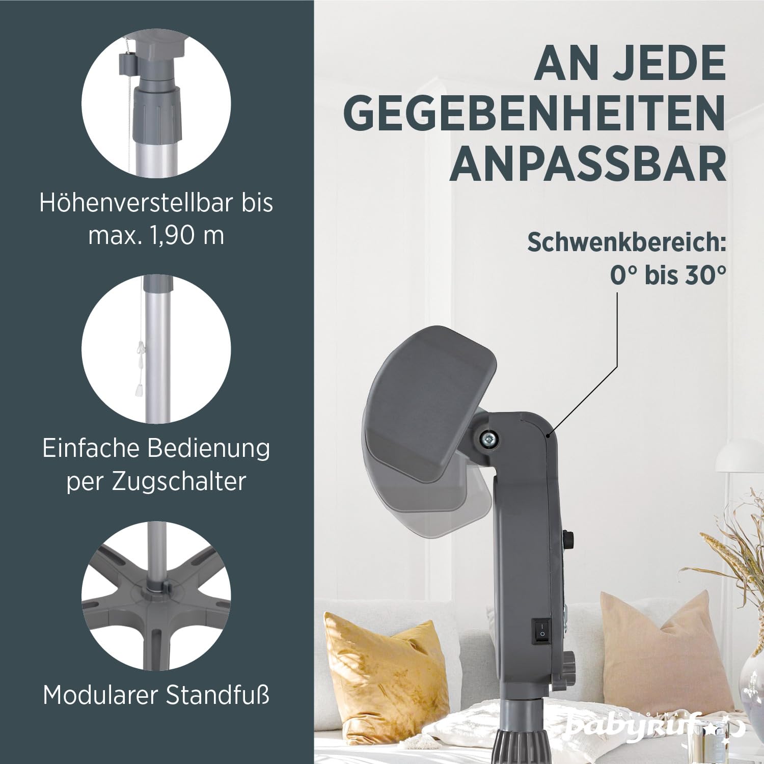Grzejnik z modułową podstawą i stabilnym uchwytem ściennym 800 W