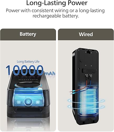 Miniatura 7 de Philips Cámara de timbre de seguridad con video (timbre incluido), sin tarifa mensual, cámaras duales 2K FHD con detección de movimiento, audio de 2
