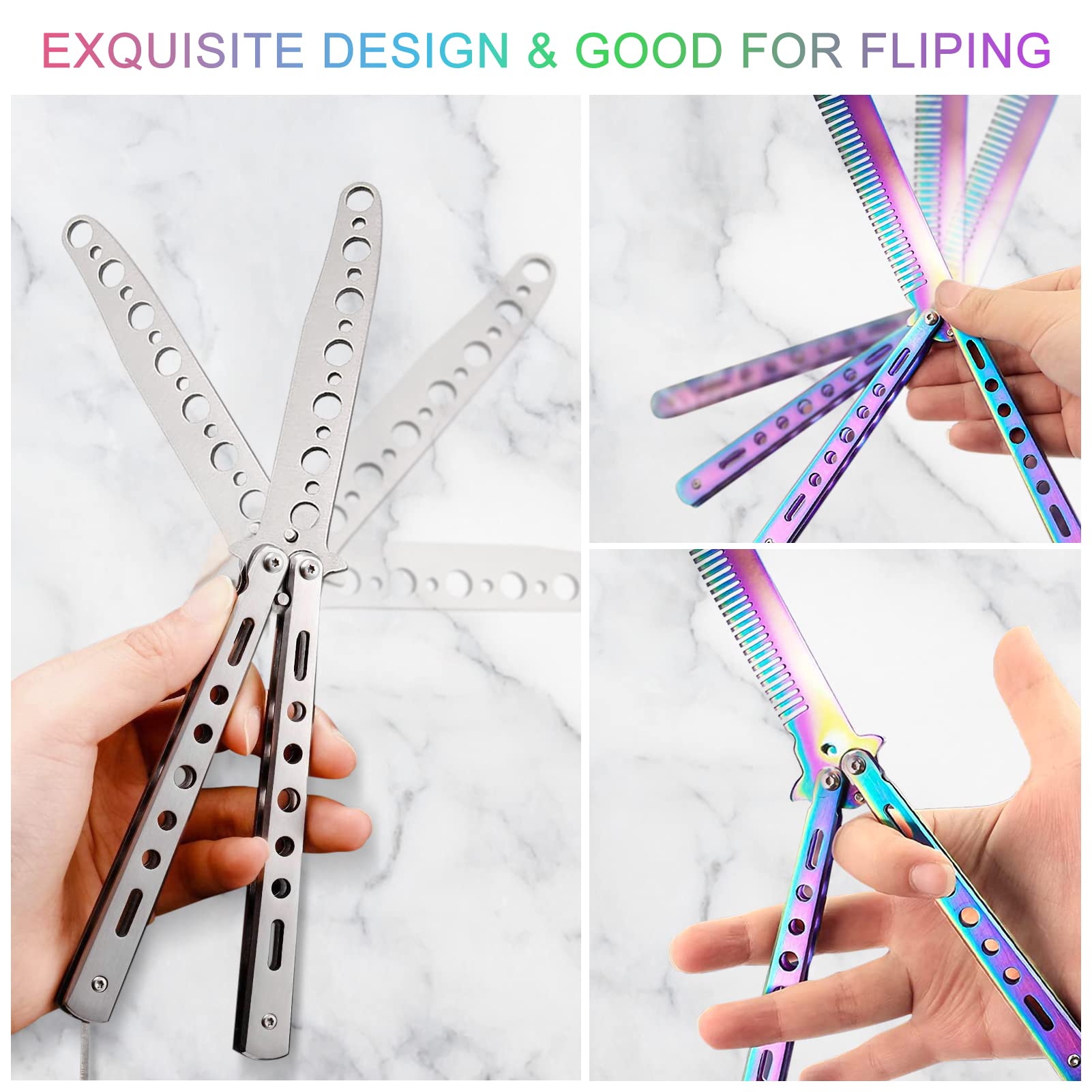 Navaja mariposa, Butterfly Knife Entrenador de mariposas Herramienta de Cuchillo de Entrenador mariposa peine para entrenamiento