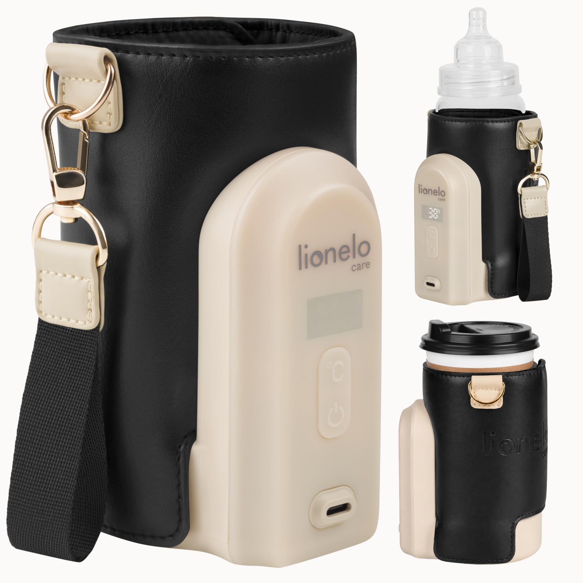 Lionelo Care Thermup Go Evo Baby Bottle Warmer Black Gold 1 Pc