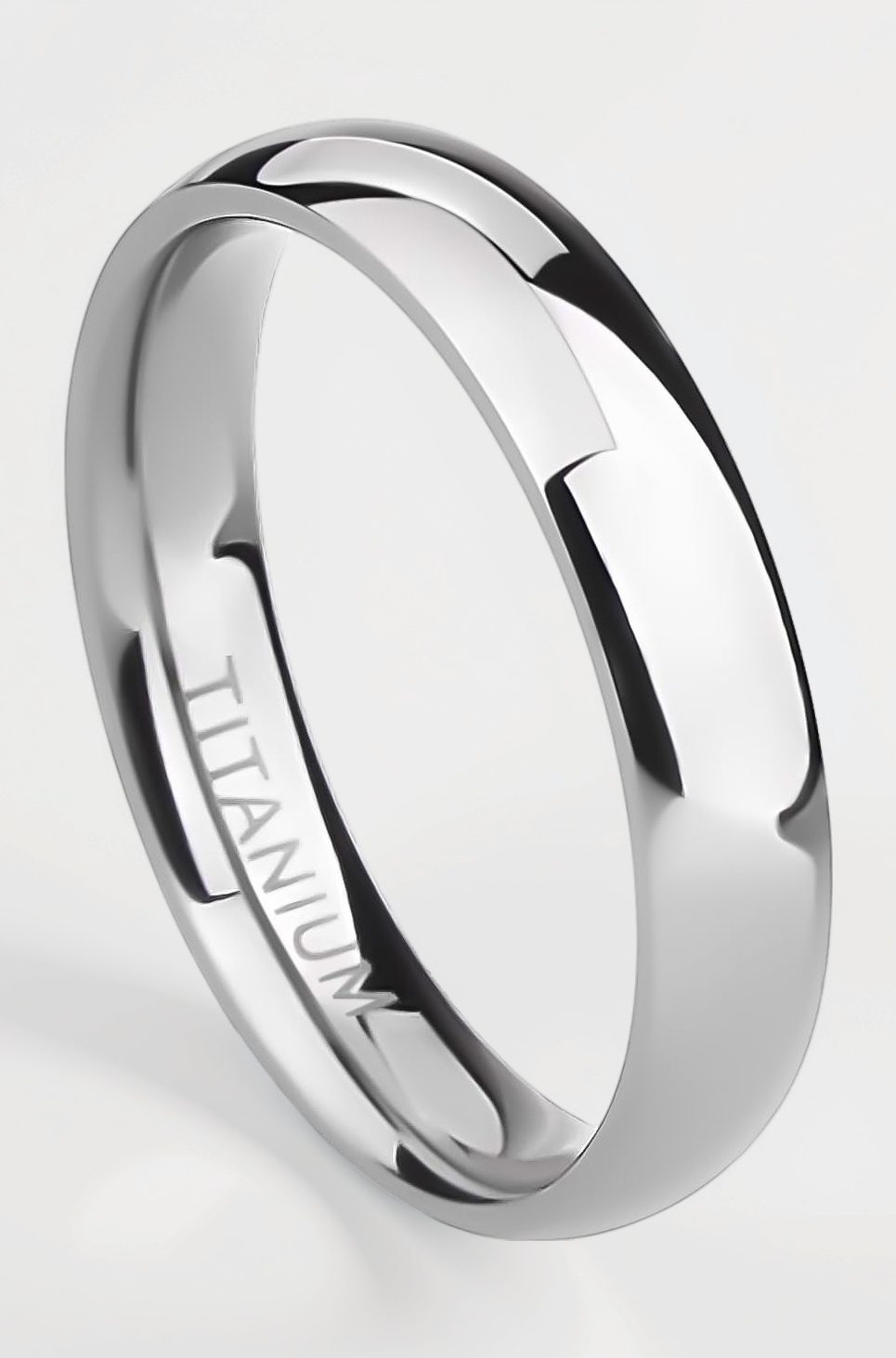 TIGRADE 2mm/4/6/8mm Titanium Plain Dome High Polished Wedding Band Ring Comfort Fit
