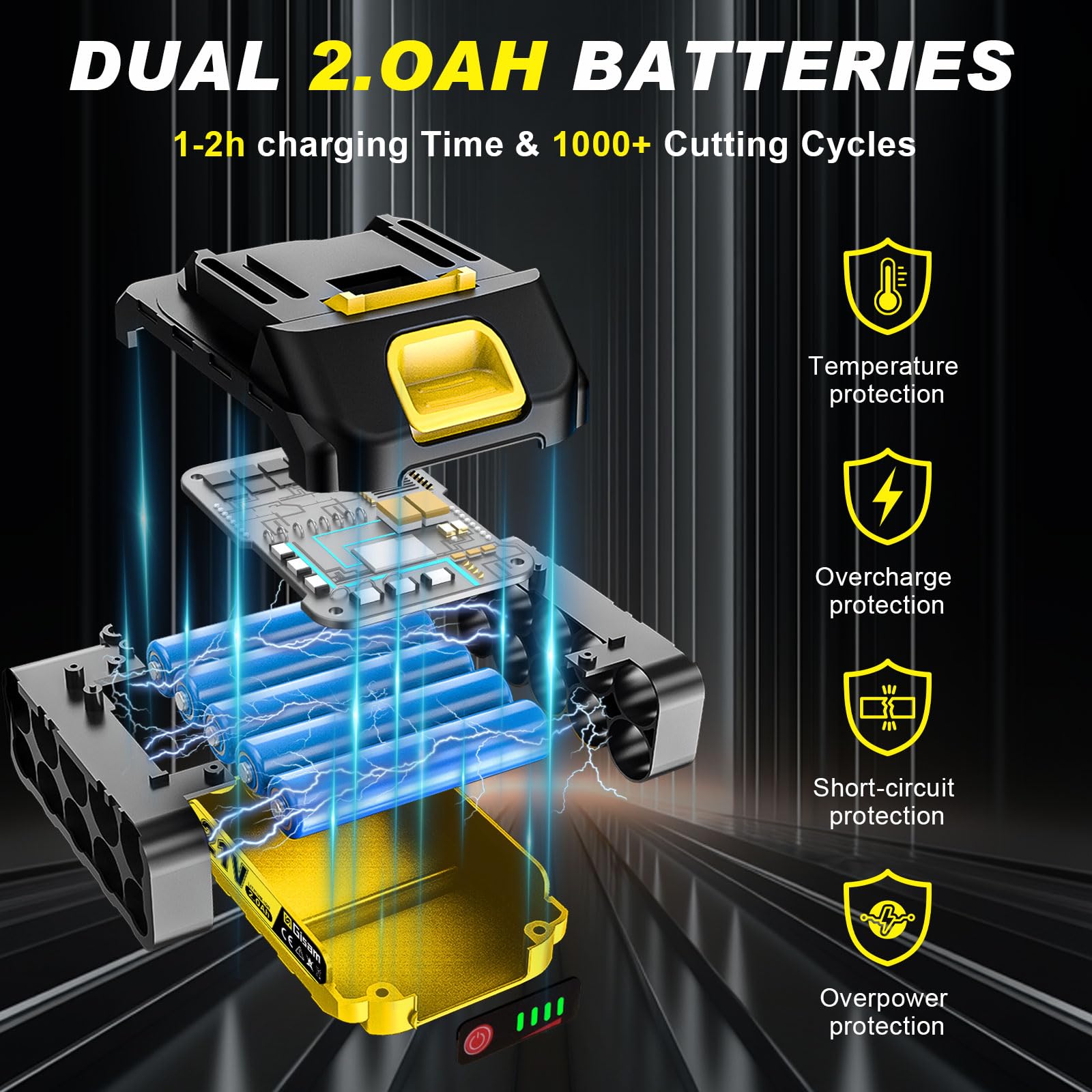 Sécateur Électrique Avec Perche, Moteur Brushless, Portée Totale 2,8 m, 2-en-1 Secateur Electrique Sans Fil avec Lame SK5 et 2x2.0 Ah Batteries, pour Jardinage, Ferme, Arbres Fruitiers