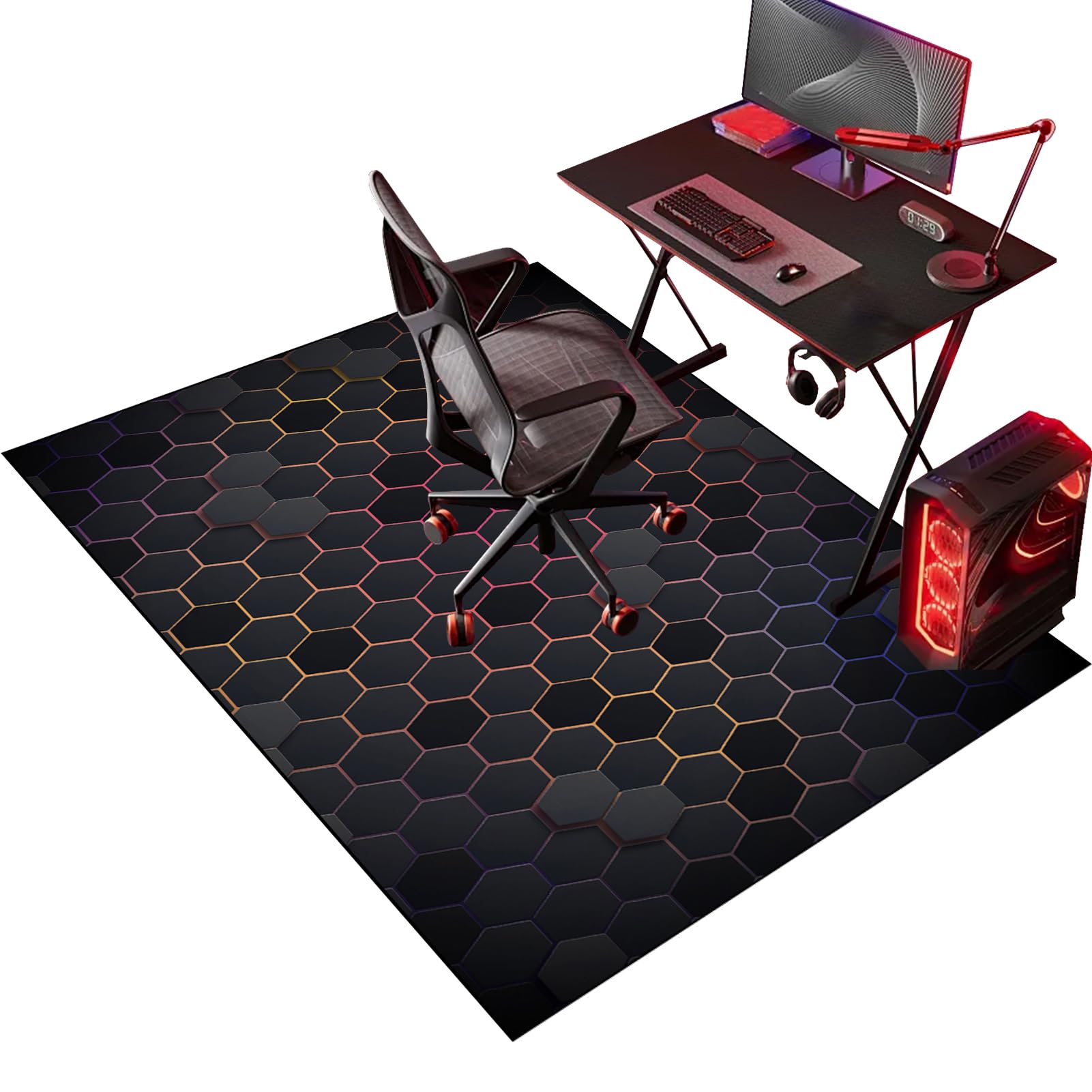 Heavy Duty Office Gaming Chair Mats for Carpeted and Hardwood Floor, Office Chair Mat for Carpet, Desk Chair Mat for Carpeted Floors, Floor Protectors for Rolling Chairs, Protector Rug 120 x 140 cm