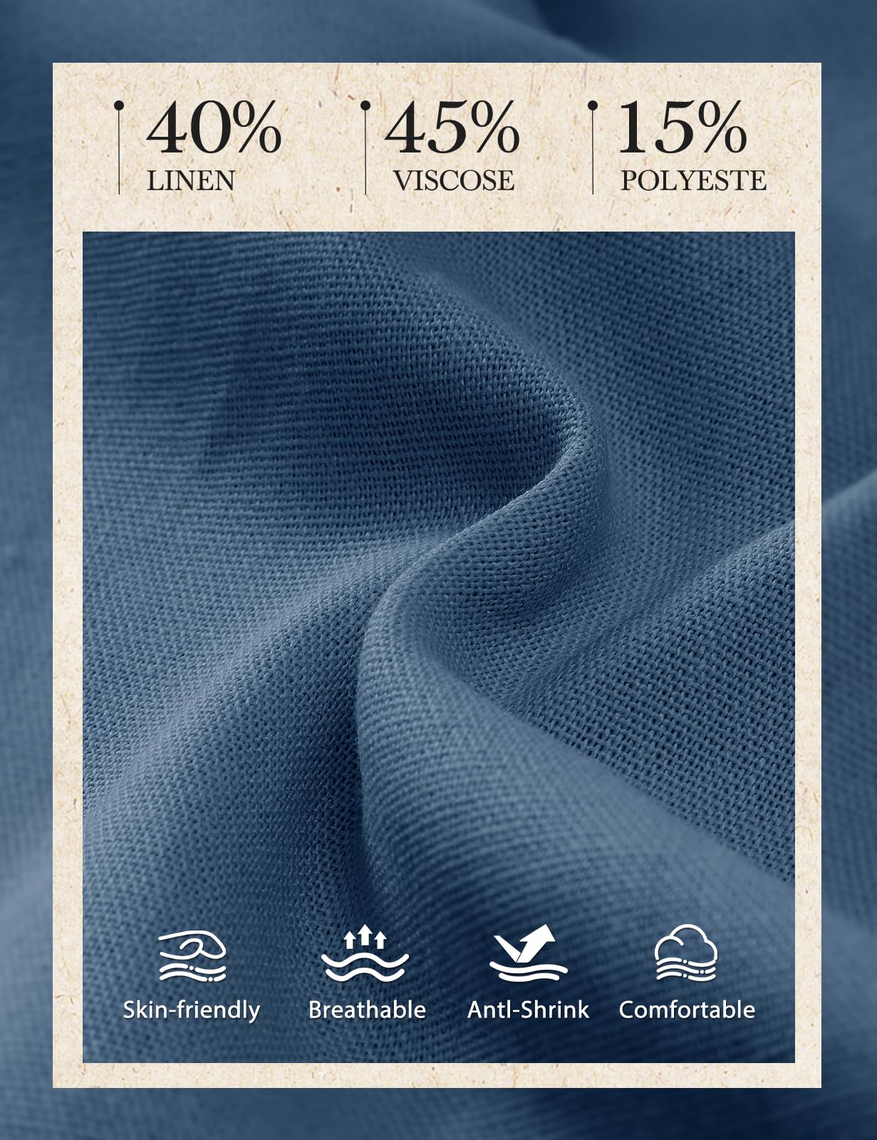 Pantaloni Lino Donna Estivi Pantaloni Larghi Leggeri Comodi Vita Alta Pantaloni Solido Sciolto Gamba Larga con Tasche