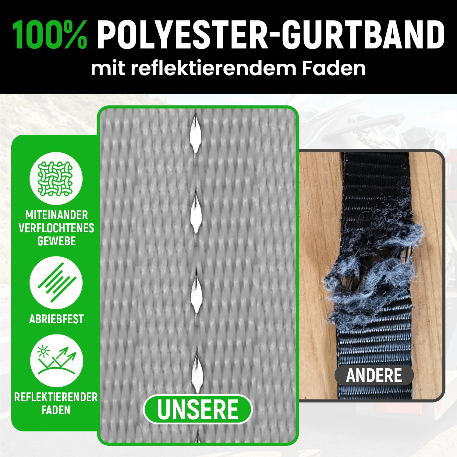 Automatik Spanngurt, 3,6m x 25mm Automatik Zurrgurt mit S Haken | 800kg Bruchlast Einziehbare Spanngurte, Selbstaufrollende Spanngurte für Motorrad, Kajak, LKW und Anhänger (Grau, 4 Stück)