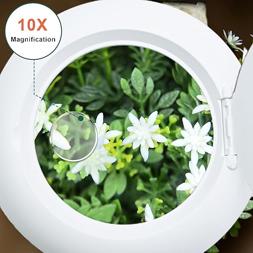 Miniatura 3 de Lupa iluminada con base grande, lupa 5X con luz y brillo regulable sin límites, lupa flexible de cuello de cisne para reparación de manualidades,