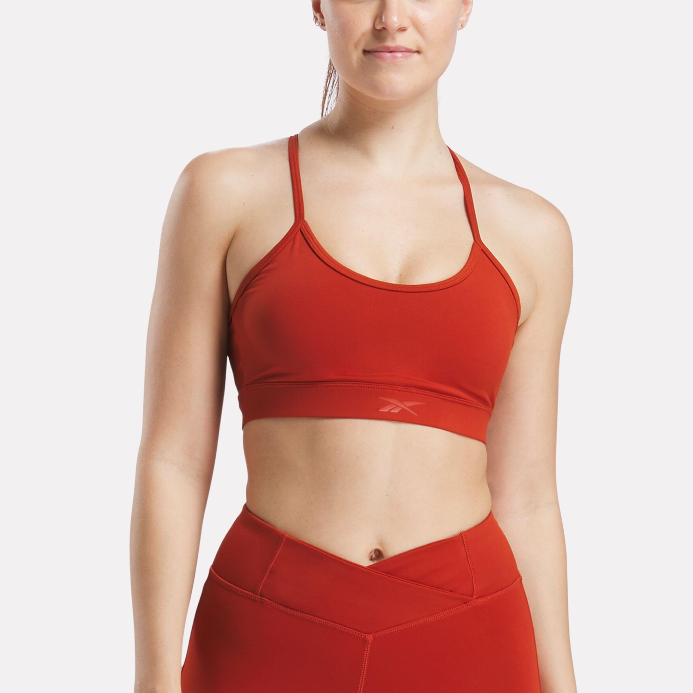 Reebok Eliza Women's Yoga Strappy Bra Bustier Burnt Red