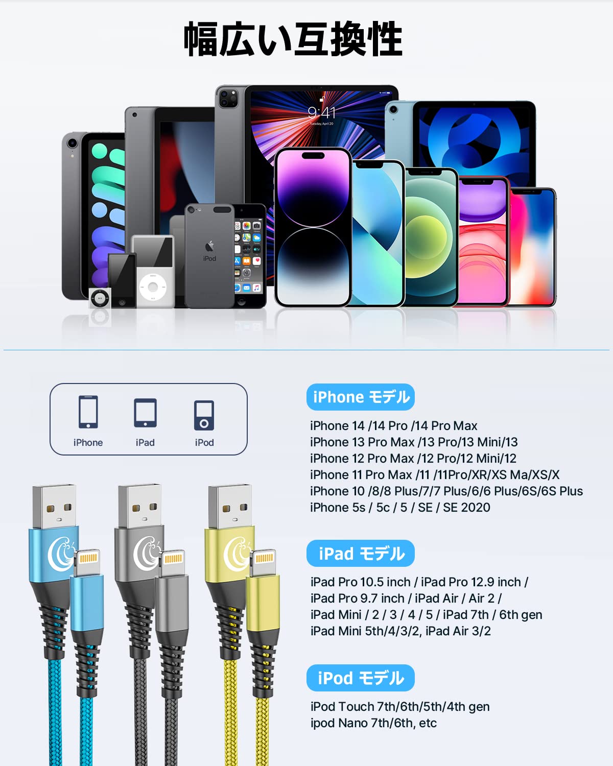 Amazon.co.jp: Aioneus iPhone 充電ケーブル 1.8m ライトニング 