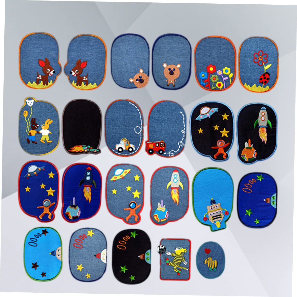 Operitacx 69pezzi Toppe Termoadesive Ricamate Per Jeans e Abbigliamento Adesivi Per Decorare e Riparare Vestiti Patches Per Ragazza Ragazza e Adulti Per Giubbotti Borse e Progetti Arte
