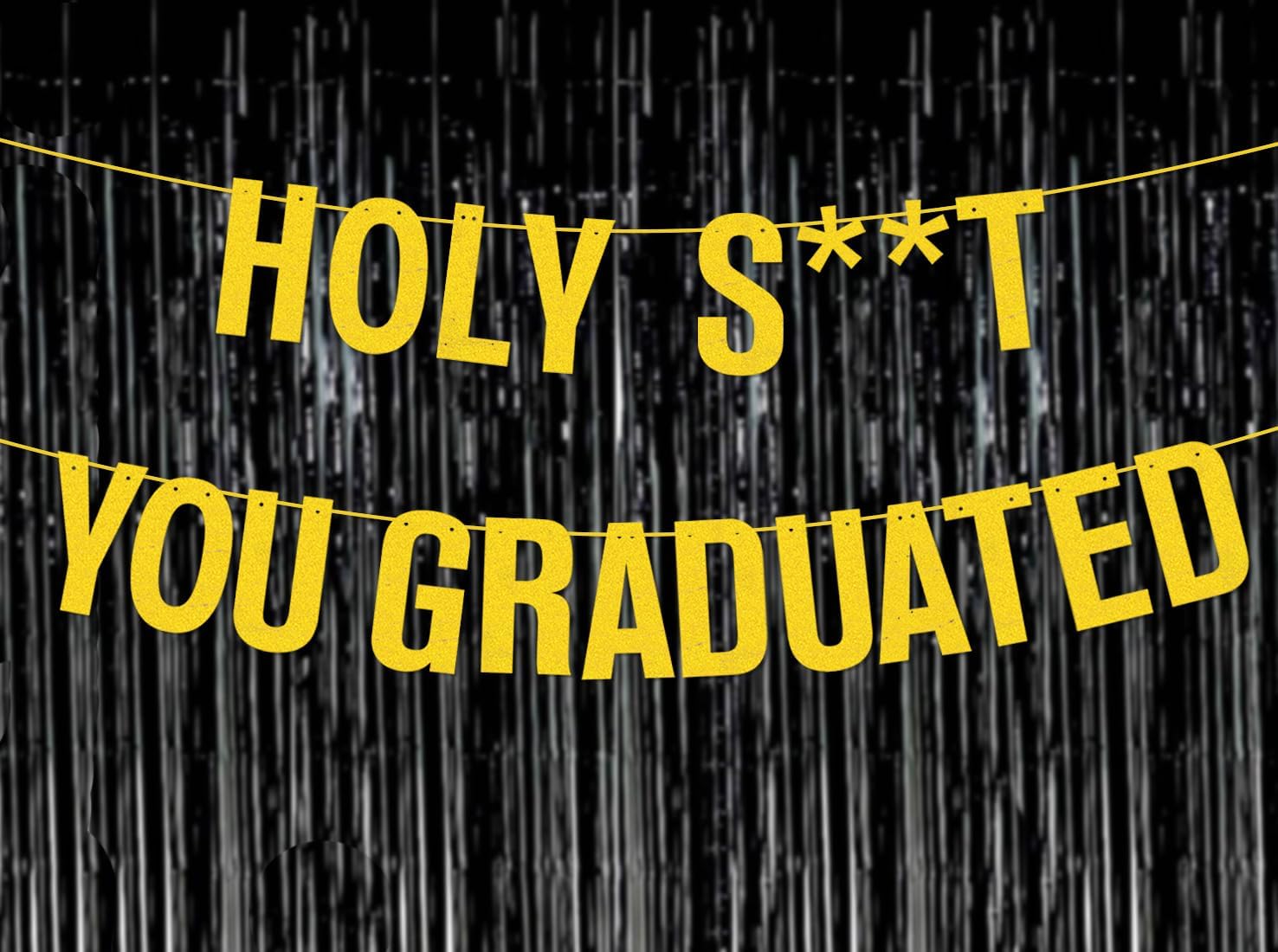 Graduation Decorations Class of 2026 Pre-Strung Glitter Congrats Grad Graduation Congratulation Banner Decor